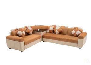 L-Shaped Sectional Sofa with Coffee Table Set