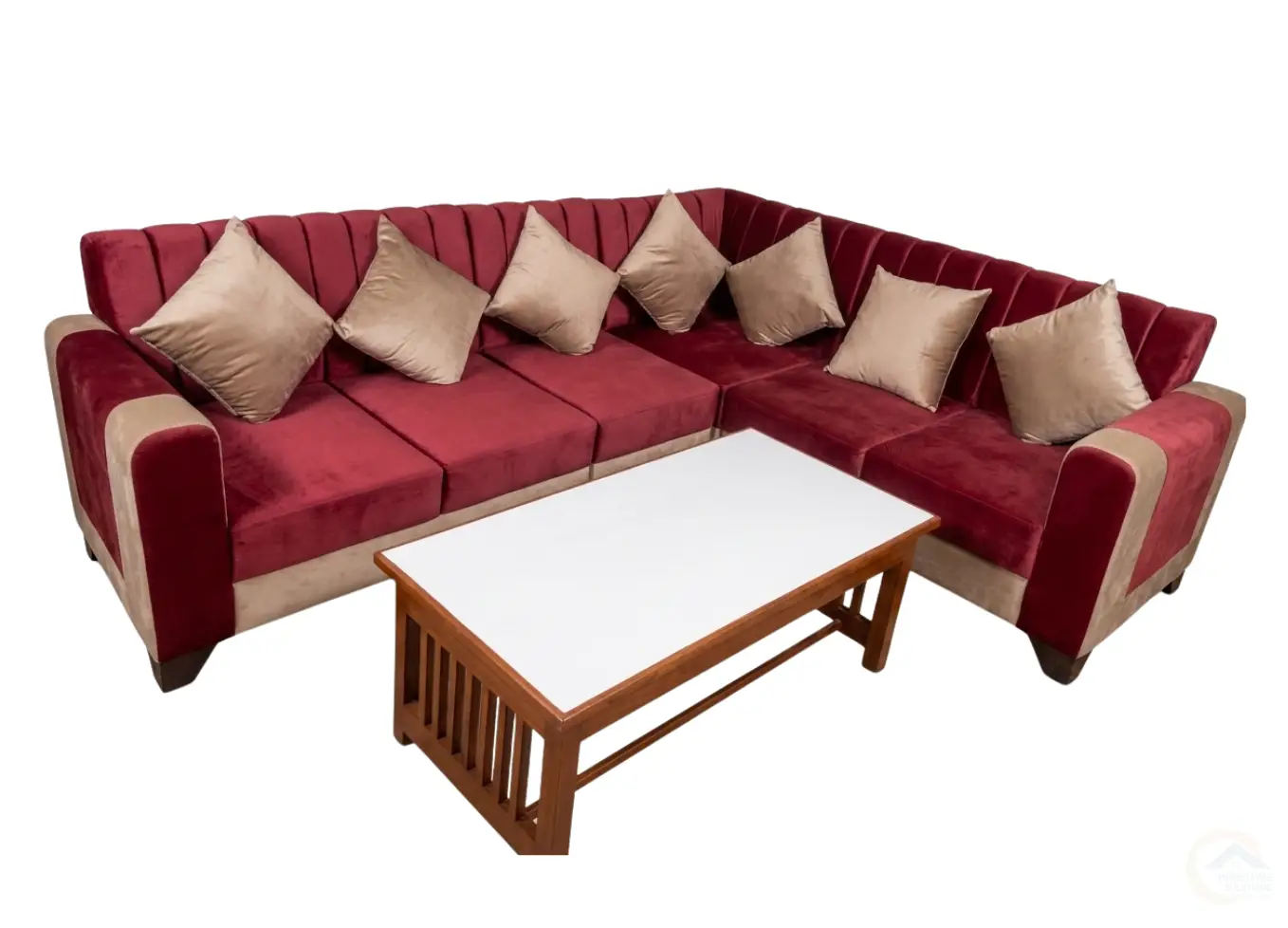 Velvet L-Shaped Sectional Sofa