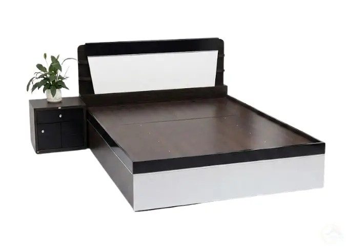 Modern Platform Bed Frame with Matching Nightstand